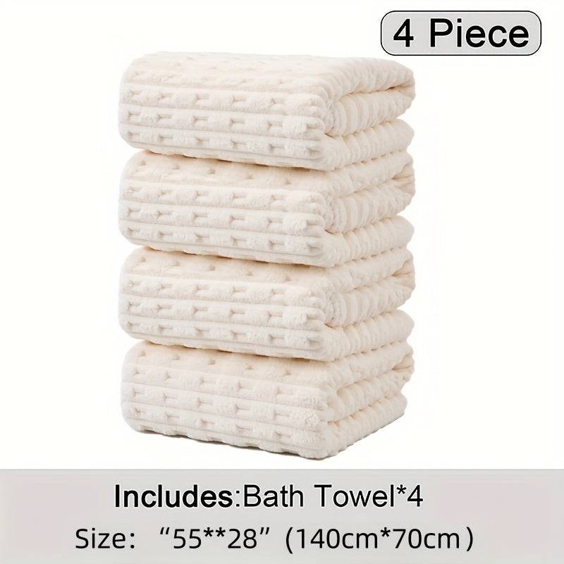 4-Pack Waffle Weave Bath Towels Super Soft & Quick-Dry Microfiber for Adults Durable Towels for Daily or Travel Use