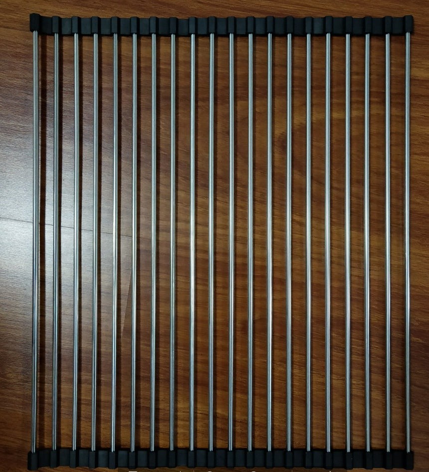 Folding Sink Drainer Stainless Steel Roll Up Kitchen Rack
