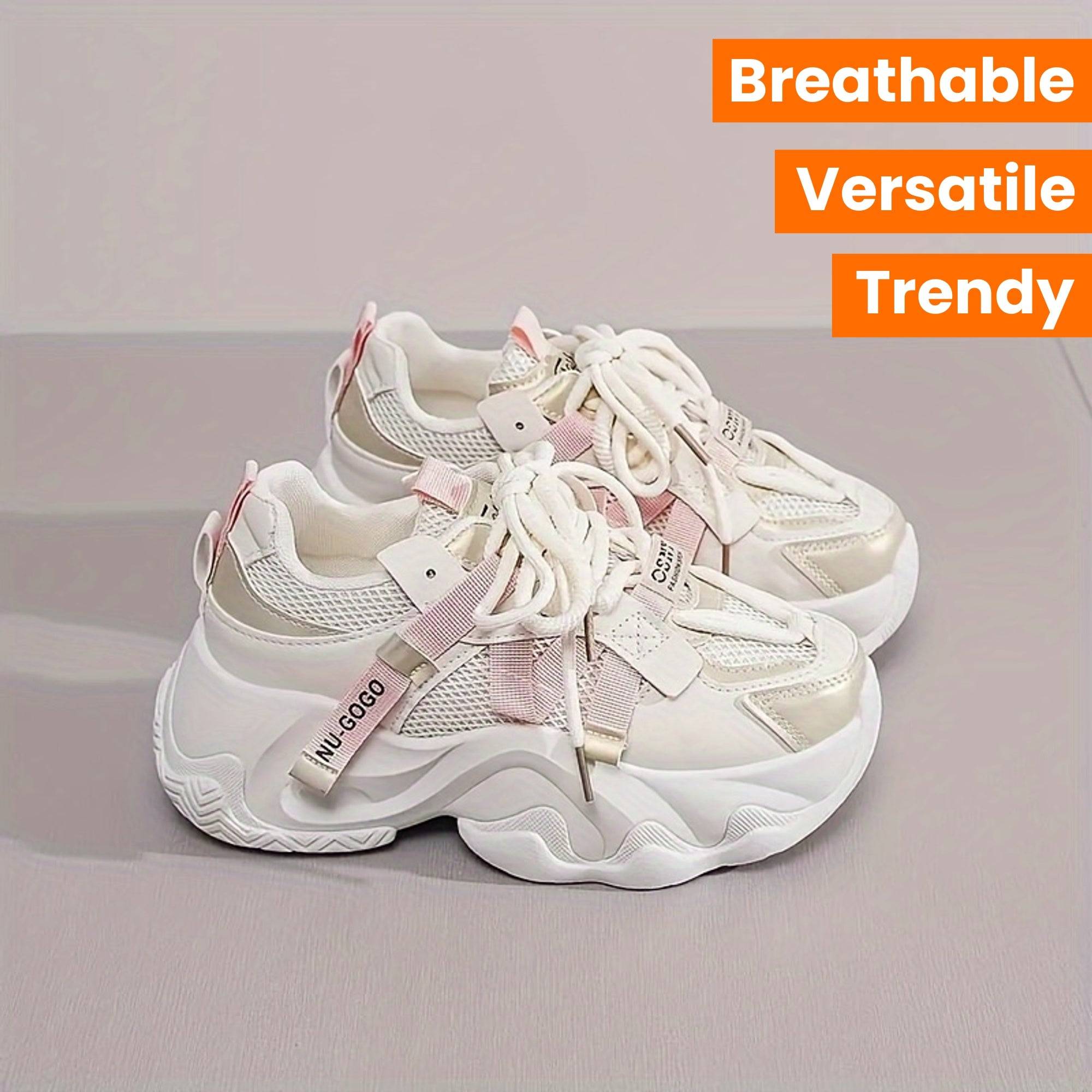 Women’s Trendy Platform Sneakers – Breathable Mesh Chunky Sports Shoes for Walking, Gym & Casual Outdoor Activities