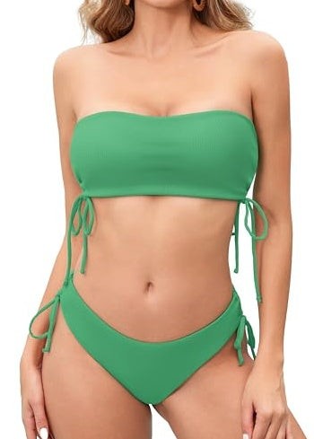 Minimalist Solid Color Bikini Set Two Piece Swimwear
