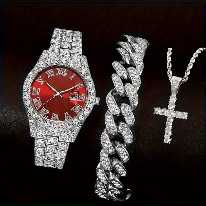 Men's Watch Set x3 – Elegant Analog Design, Adjustable Strap, Timeless Style for Any Occasion