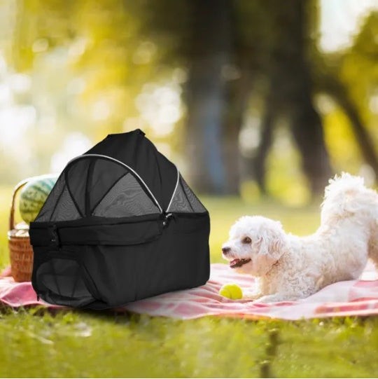 Foldable Dog Stroller with Detachable Carrier Bag