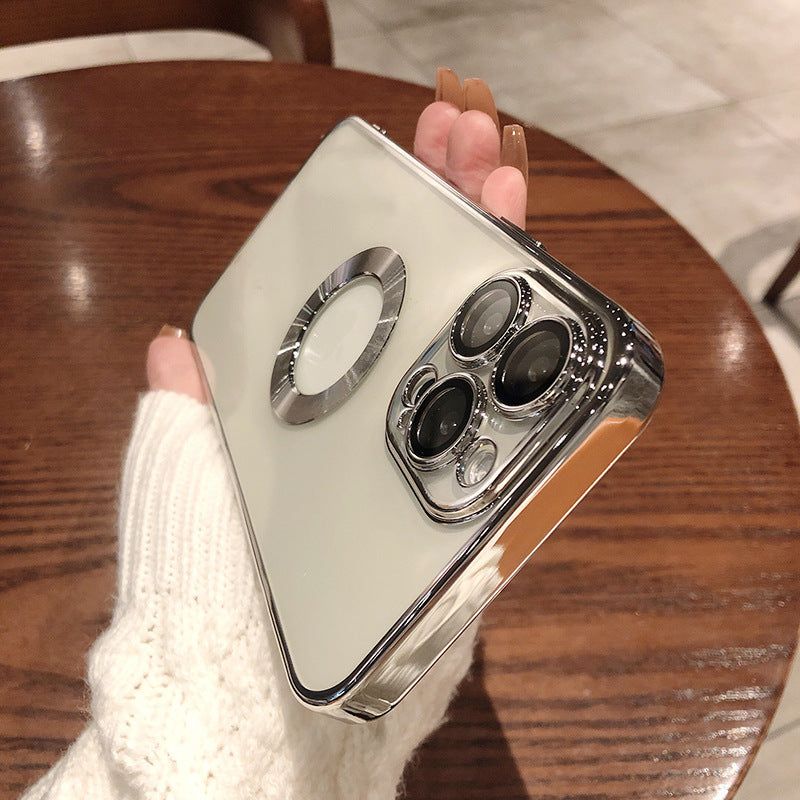 Electroplated Slim Phone Case with Lens Protector for iPhone