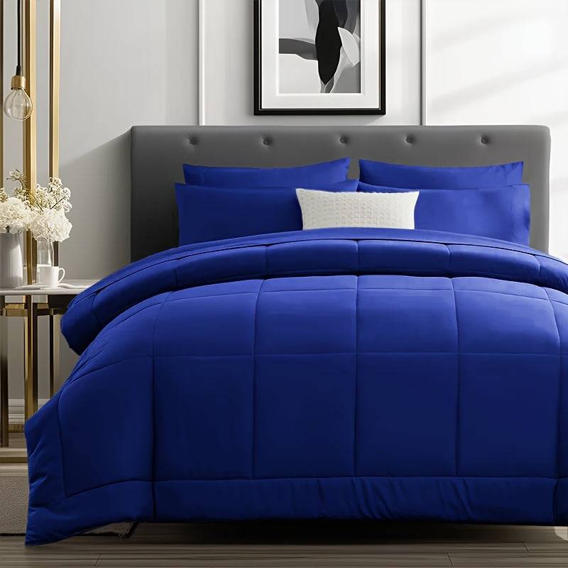 Luxury Bedding Set 5/7-Piece – Soft Microfiber Comforter, Sheets & Pillowcases for Queen/King Beds