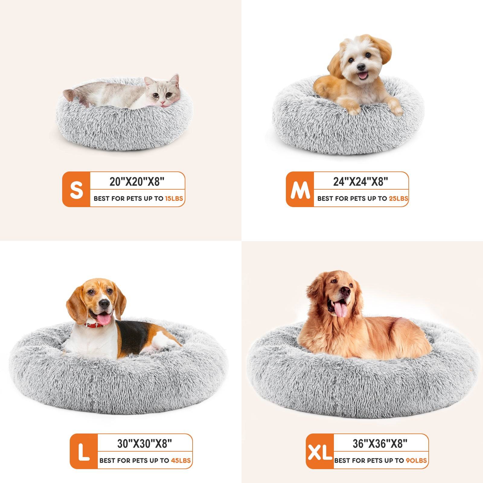Washable Plush Dog Bed With Non Slip Bottom For All Sizes