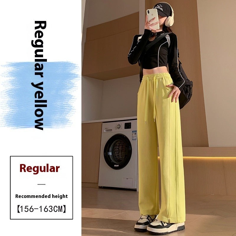 Women’s High Waist Straight Leg Sweatpants Lightweight Loose Fit Long Leisure Sports Trousers