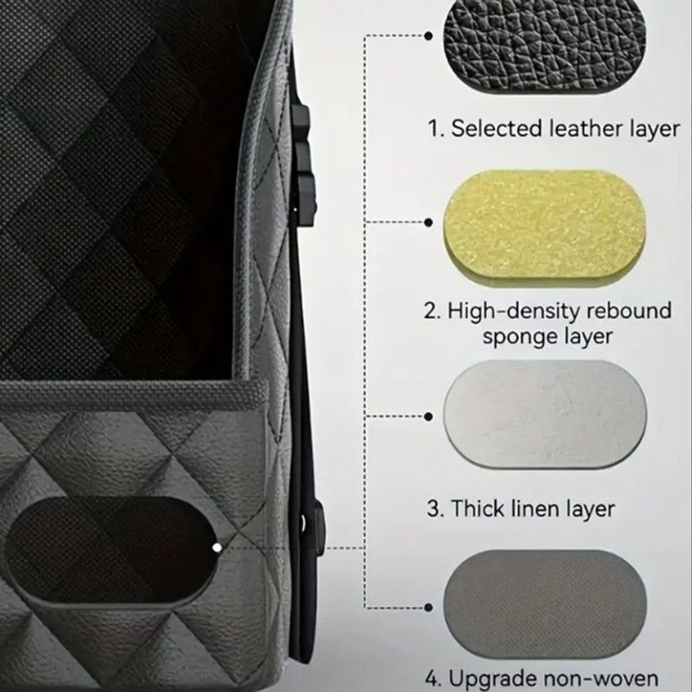 Leather Car Seat Organizer with Pet Barrier Function