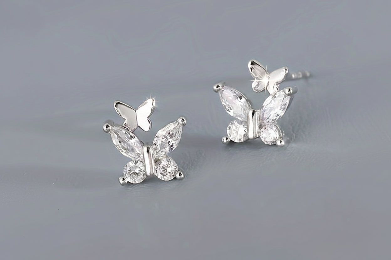 925 Sterling Silver Hypoallergenic Earrings Set with Zircon