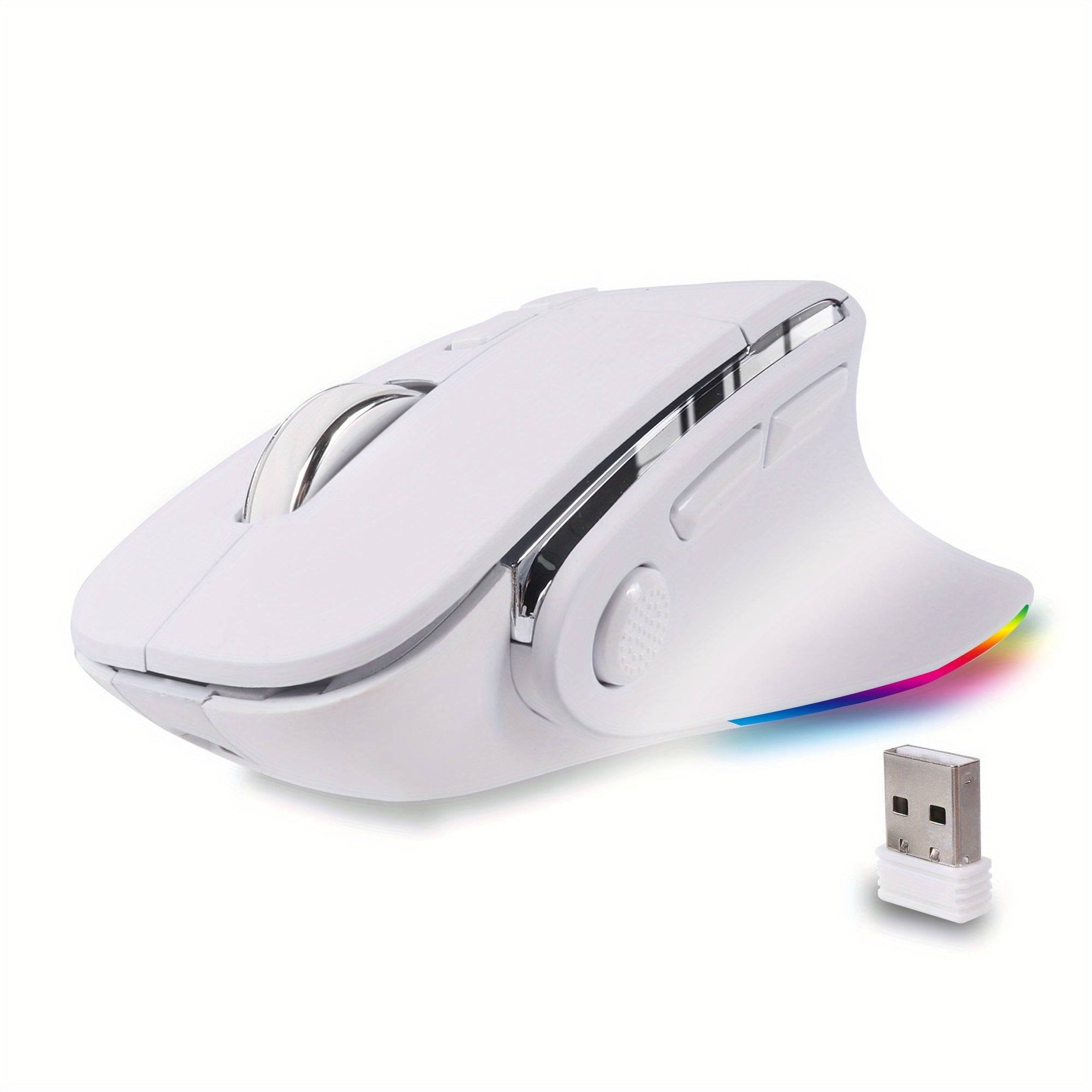 Bluetooth Vertical Ergonomic Mouse – Dual Mode, Rechargeable, 8 Buttons