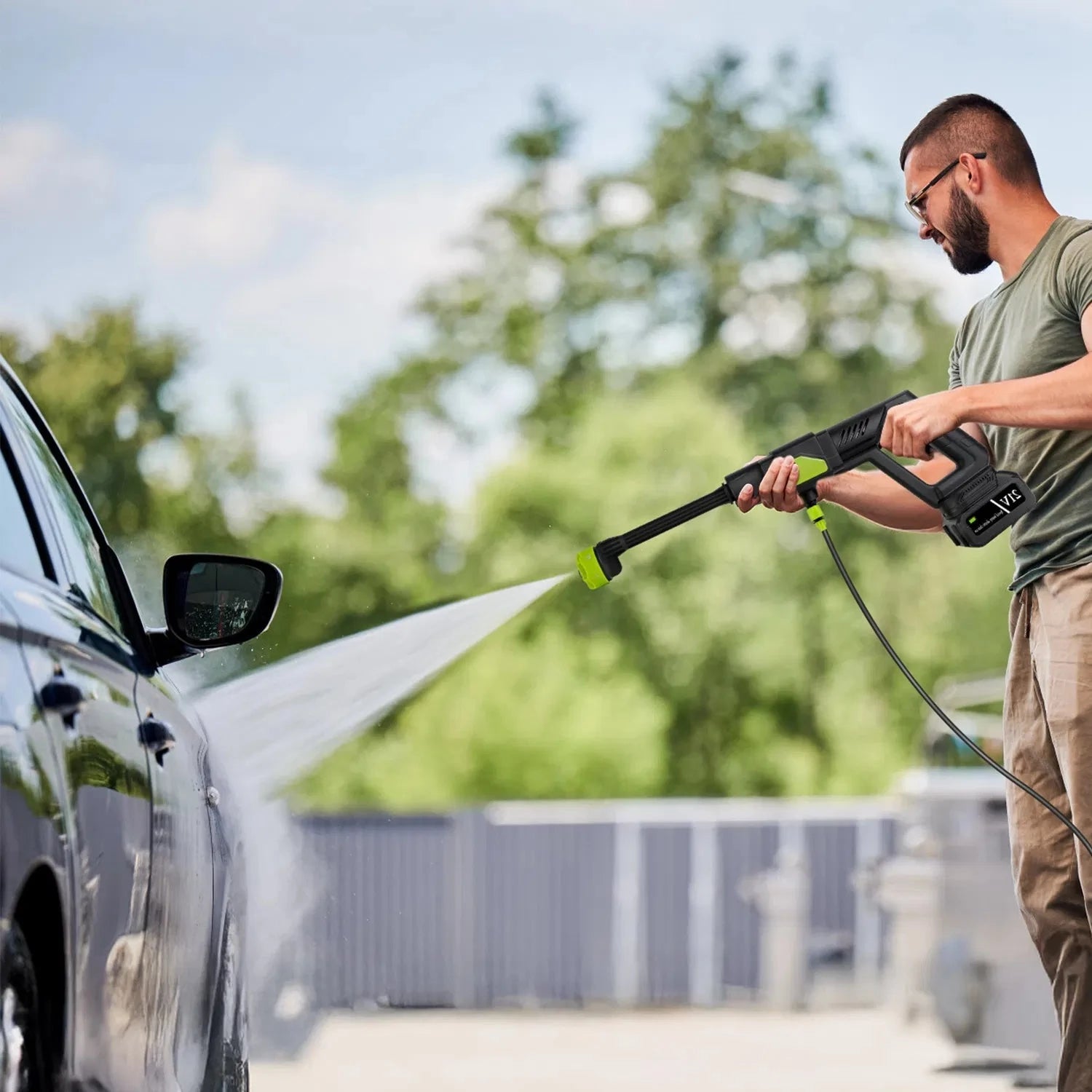 Portable Cordless Pressure Washer 21V with 6 in 1 Nozzle