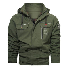 Men's Outdoor Casual Shell Jacket Sports Hooded Fleece Jacket Coat - PMMNAPOLES