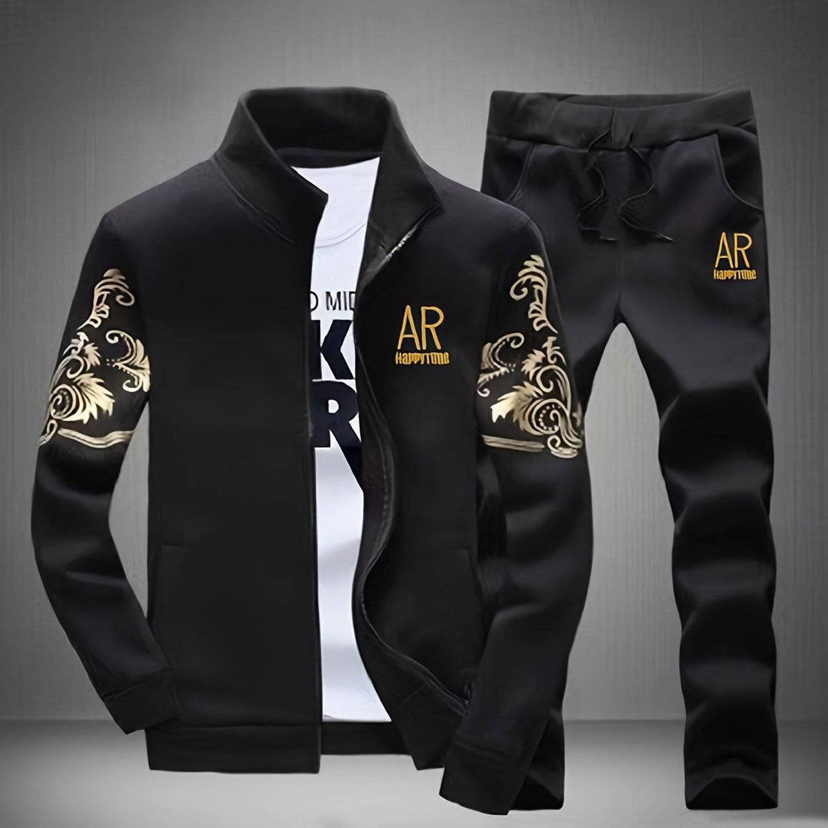 Men’s Zipper Cardigan Sports Set – Lightweight Athletic Tracksuit for Spring & Autumn – Casual Two-Piece Outfit