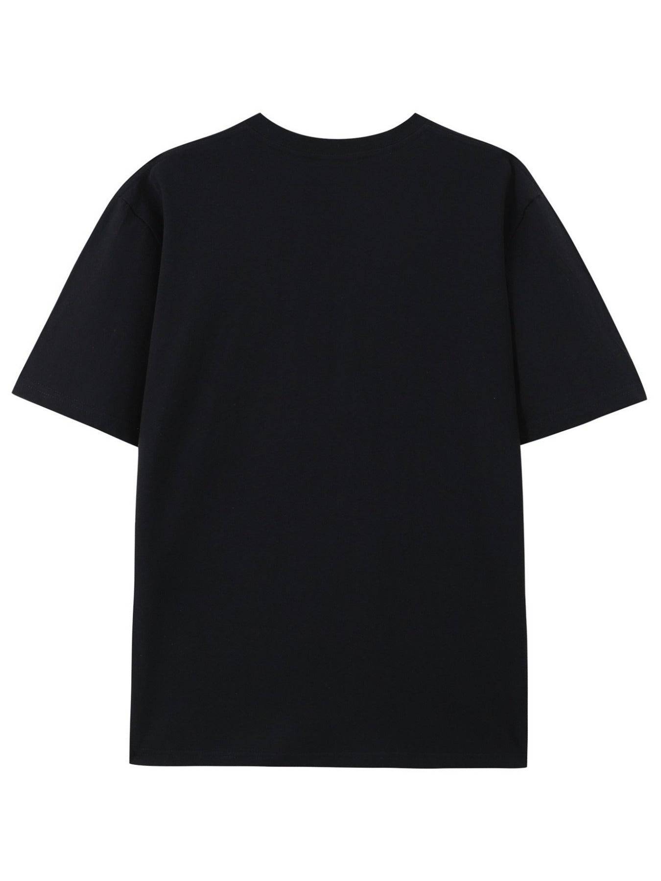 Men's cotton T-shirt, short sleeve crew neck, New York print, casual and comfortable plus size versatile tee