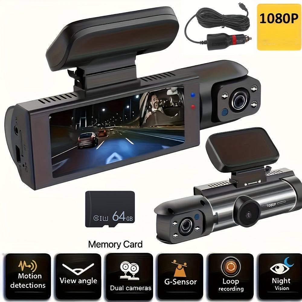 Podofo Dual Camera 1080P Dash Cam Front & Inside Car DVR with IR Night Vision, Wide Angle & Loop Recording