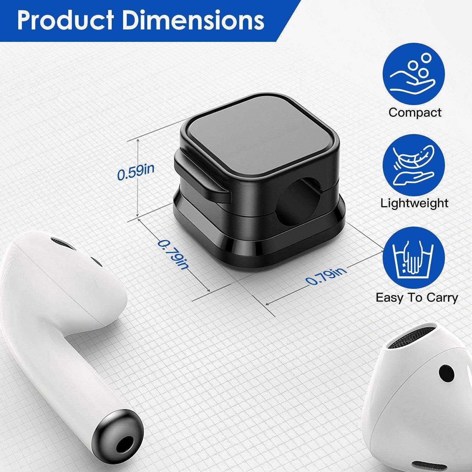 Magnetic Cable Management Clips Organizer Compact 6 Pack