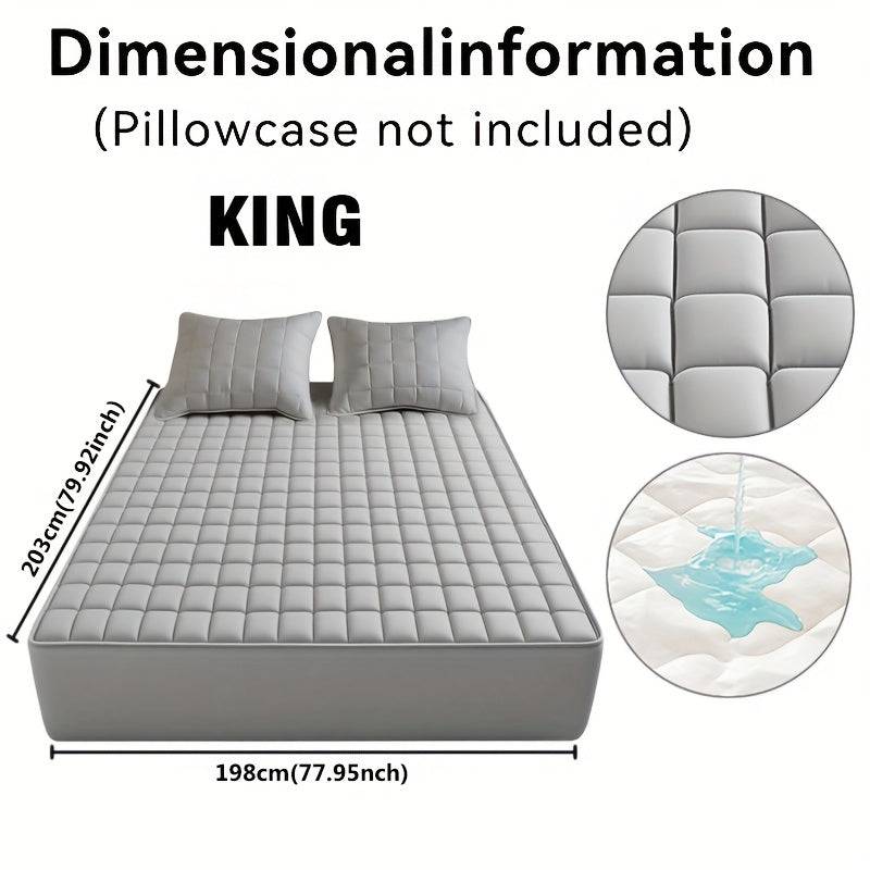 Waterproof Quilted Mattress Cover – Soft Dustproof Bedding Protector for Home, Guest Room & Hotel