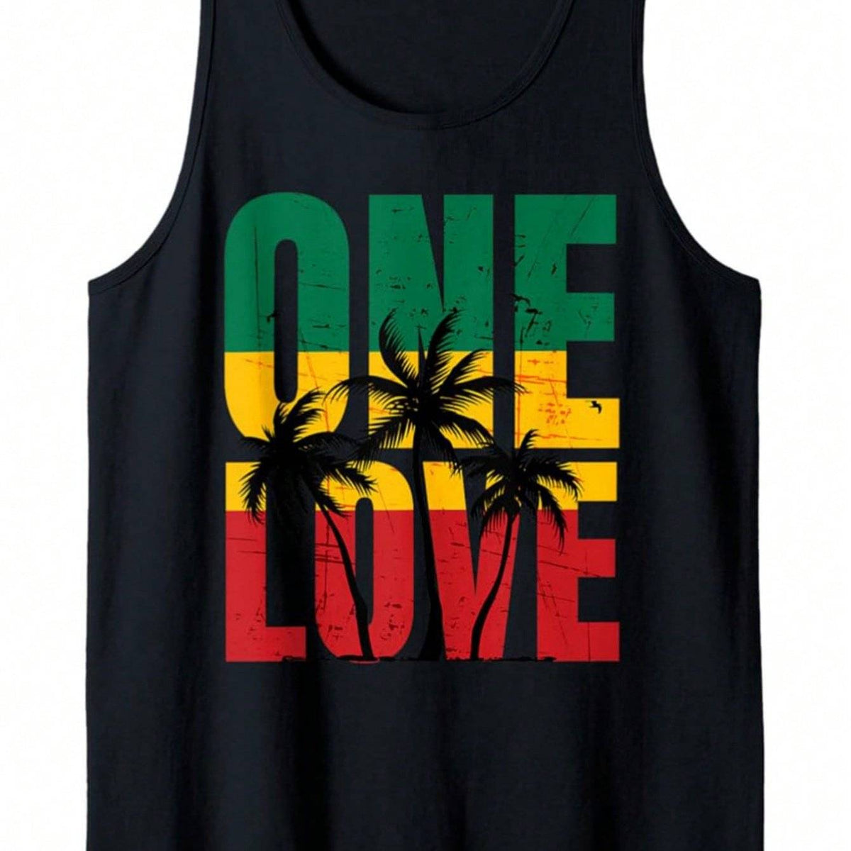 Men’s Sleeveless Tank Top Cotton Round Neck Beach Print Loose Fit for Gym & Outdoor