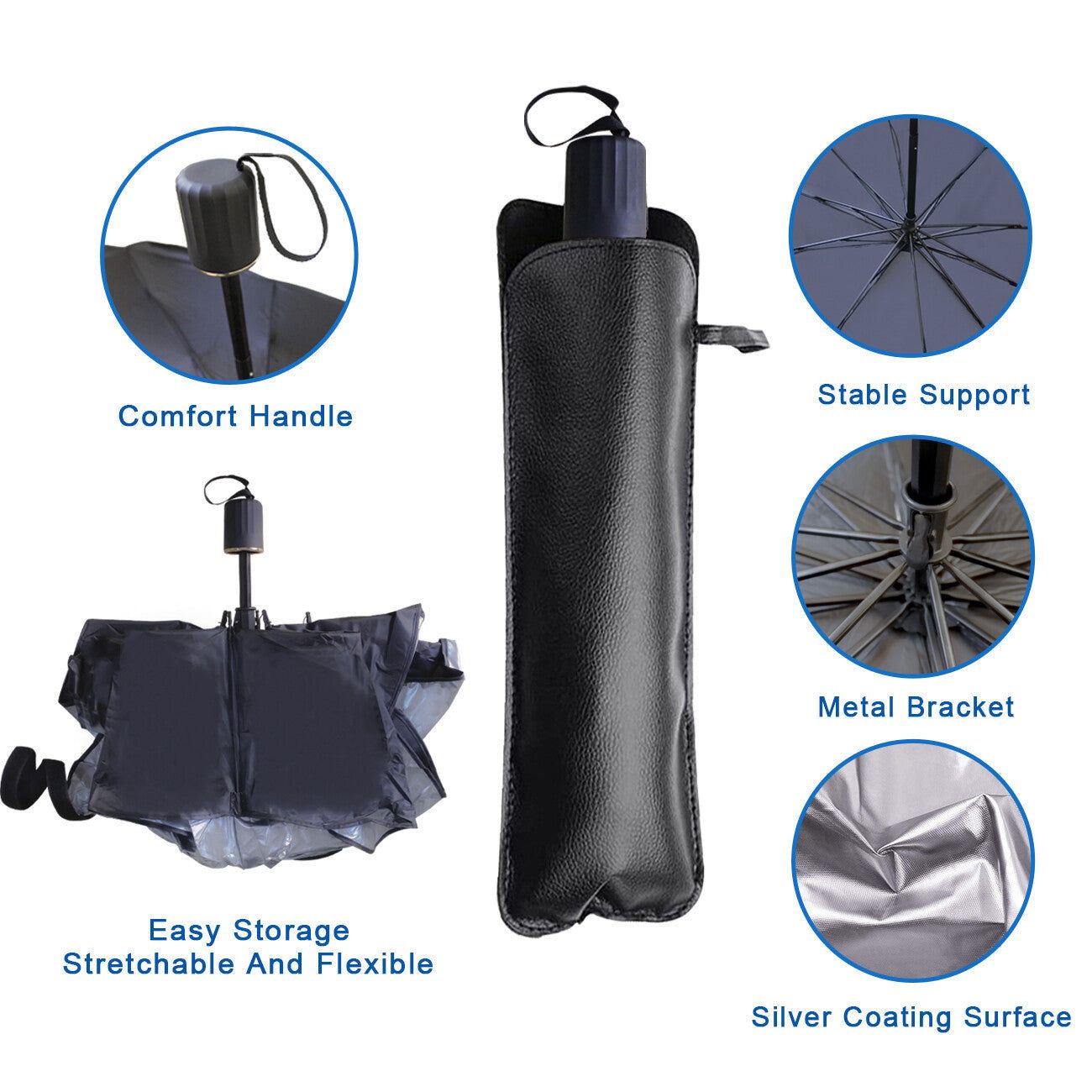 Car Umbrella Sunshade Foldable Windshield UV Protection