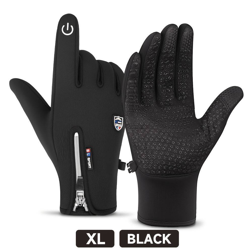 Unisex Winter Sports Gloves, Waterproof Windproof Touchscreen Gloves with Anti-Slip Design, Warm Outdoor Cycling and Skiing Gear