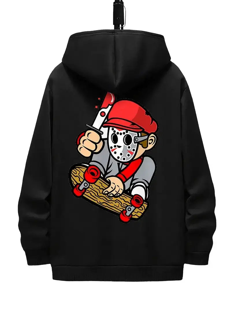 Men's hooded sweatshirt, breathable cotton, creative Y2K street design with soft casual style