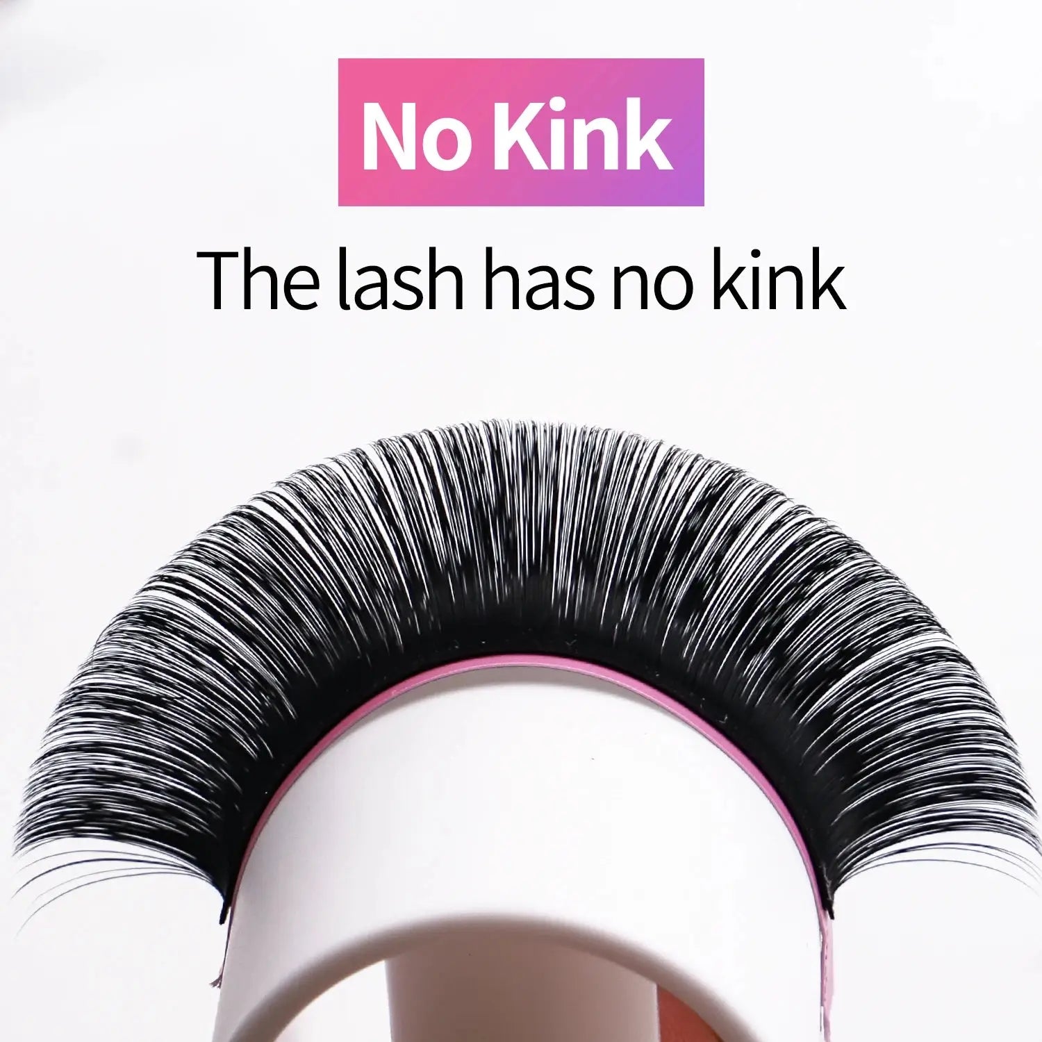 Individual Eyelash Extensions 8–20mm Faux Mink Matte Lashes for Professionals displayed in a curved tray showing no kinks and smooth texture. Ideal for salon use, these jet black lashes offer a natural, soft finish for easy fanning application.