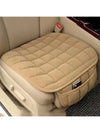 Beige plush car seat cushion for all-season comfort