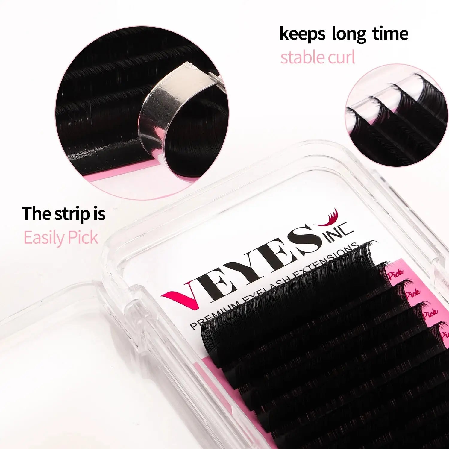 Individual Eyelash Extensions 8–20mm Faux Mink Matte Lashes for Professionals in jet black with stable curl and easy pick strip for salon use.