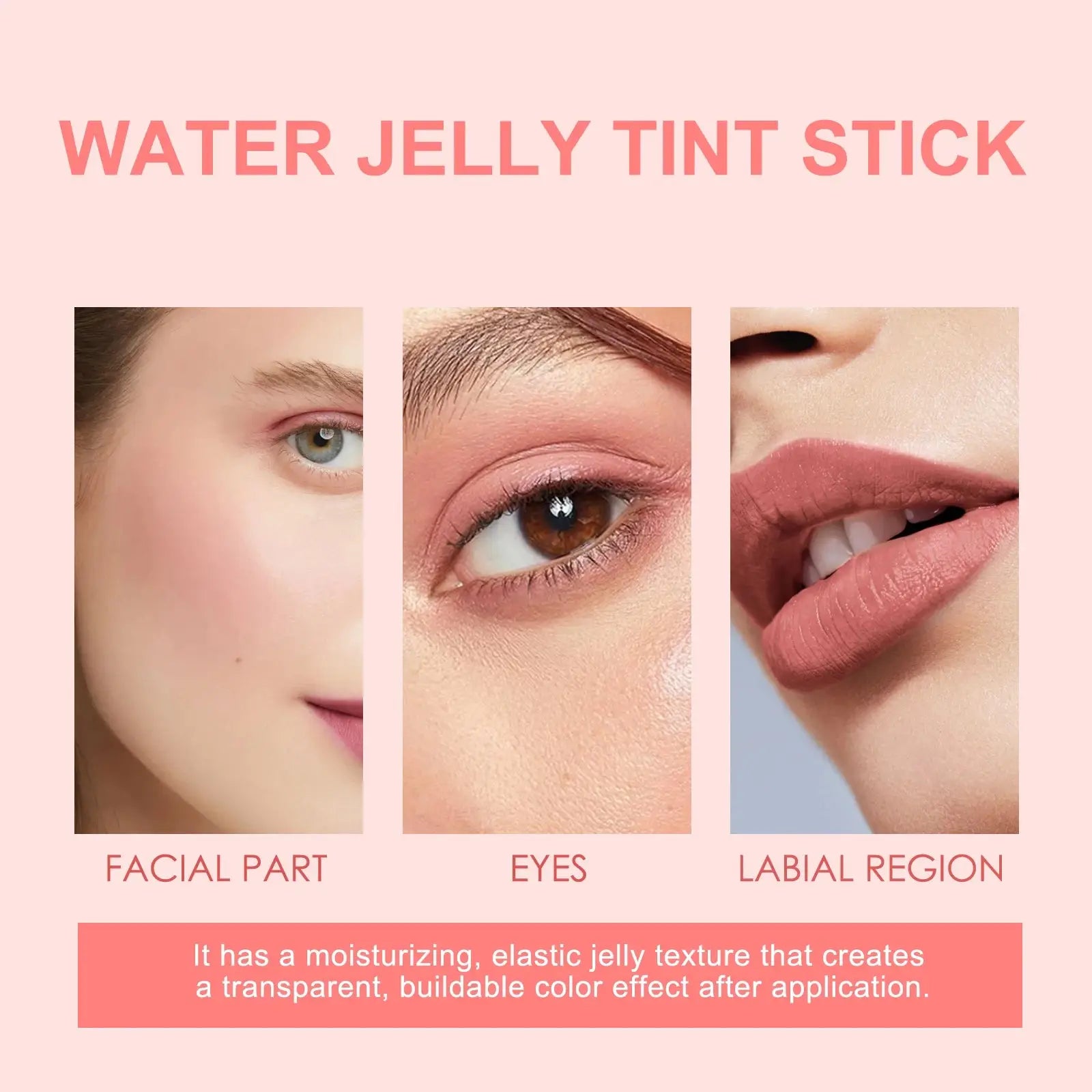 Water Jelly Tint & Blush Stick | Moisturizing Waterproof 2-in-1 Lip Gloss & Face Makeup