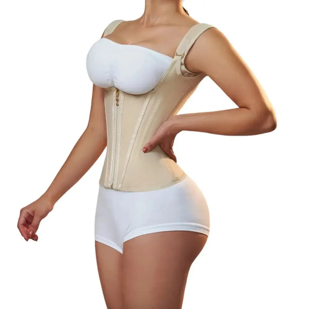 Colombian BBL Shapewear for Women – Compression Waist Binder with Zipper & Buckle Closure for Post-Surgery Recovery