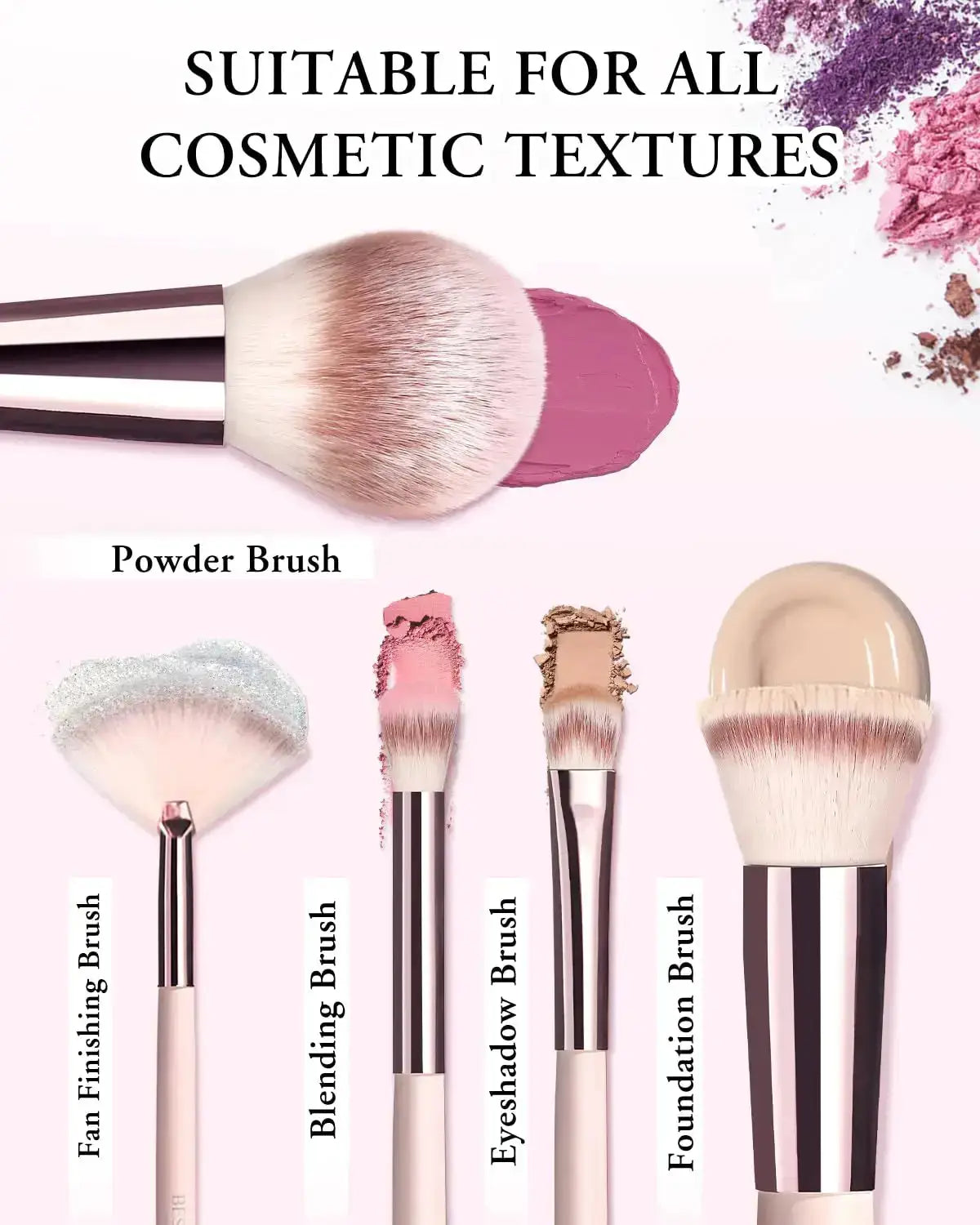20-Piece Makeup Brush Set with Case Foundation, Eyeshadow, Contour & More