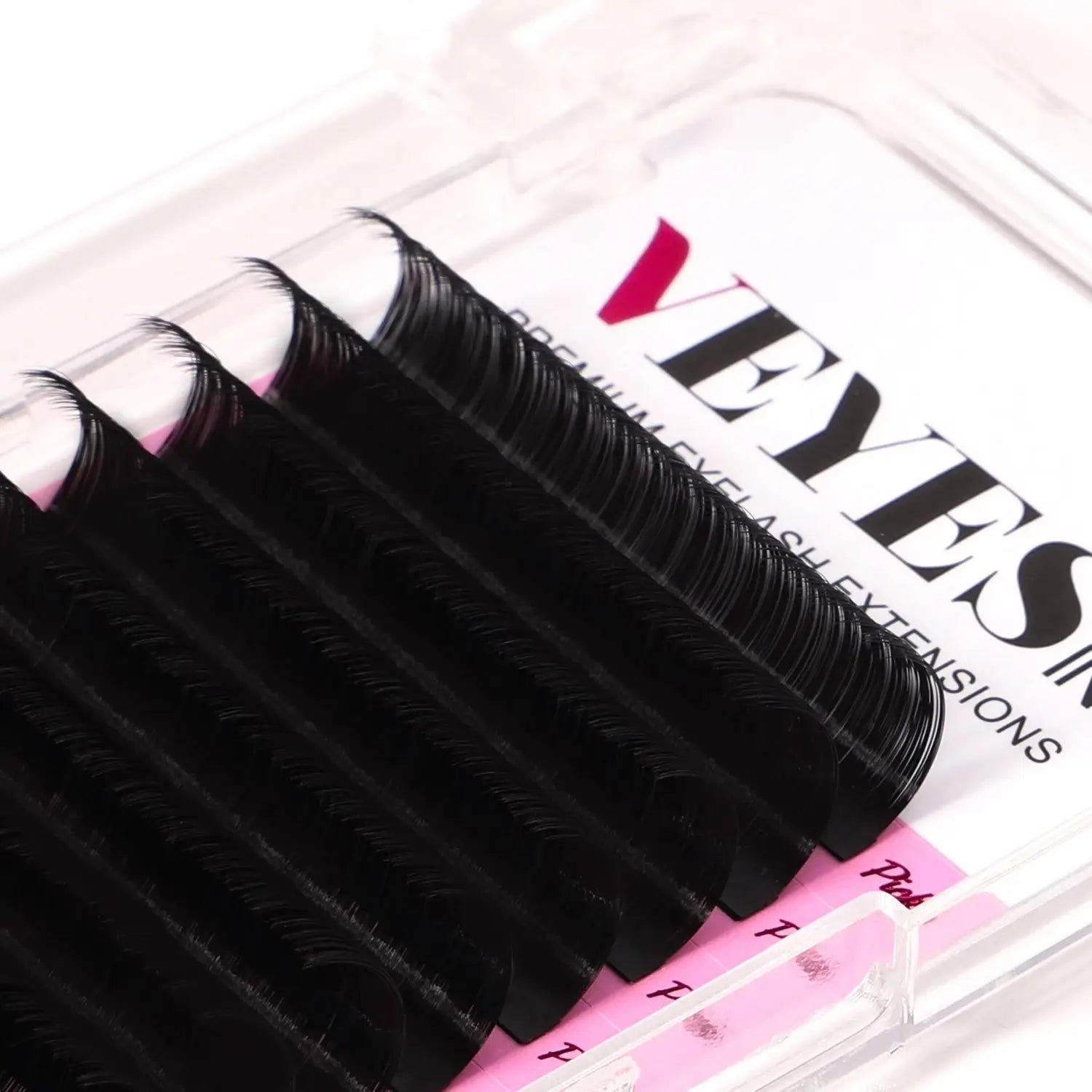 Individual Eyelash Extensions 8–20mm Faux Mink Matte Lashes for Professionals in jet black, featuring soft, natural curl for salon use.
