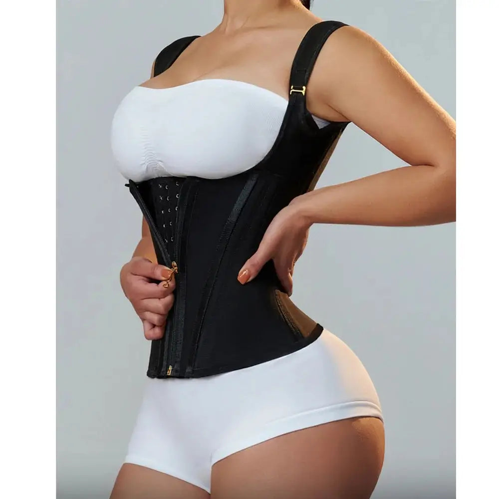 Colombian BBL Shapewear for Women – Compression Waist Binder with Zipper & Buckle Closure for Post-Surgery Recovery
