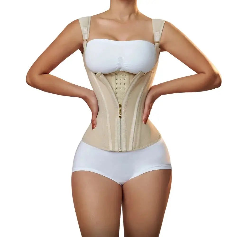 Colombian BBL Shapewear for Women – Compression Waist Binder with Zipper & Buckle Closure for Post-Surgery Recovery