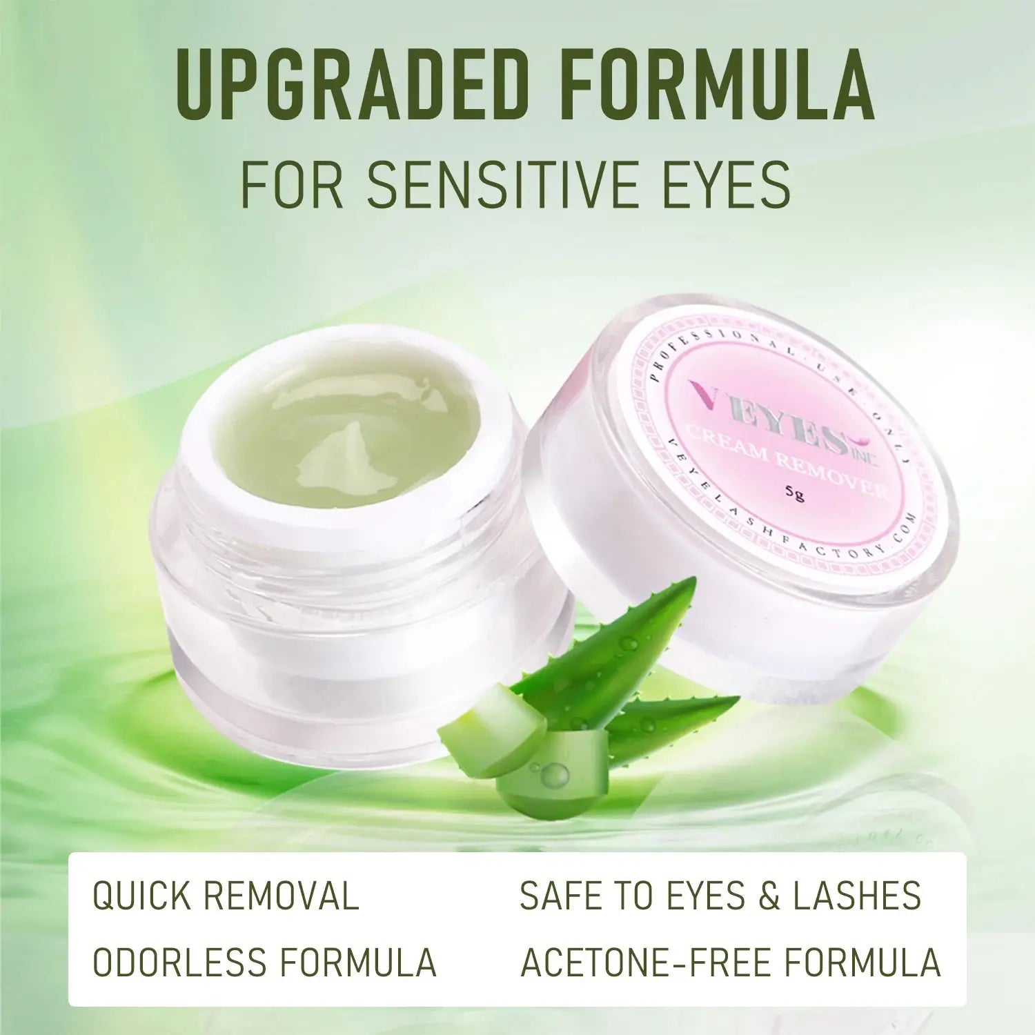 Cream Glue Remover for Eyelash Extensions Soft & Gentle Aloe Formula