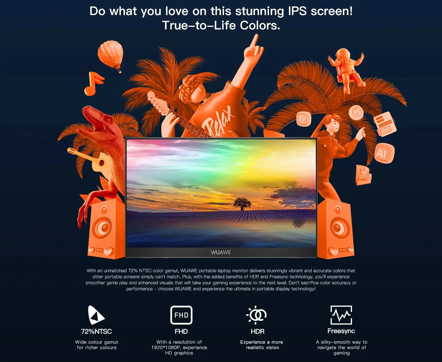 15.6" Portable Monitor 1080P HDR | USB-C & HDMI Travel Display with 100% sRGB – Second Screen for Laptop