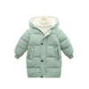 Long down outerwear for children