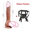 Dildo and harness set with size details