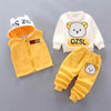 Yellow bear hoodie and pants set for kids