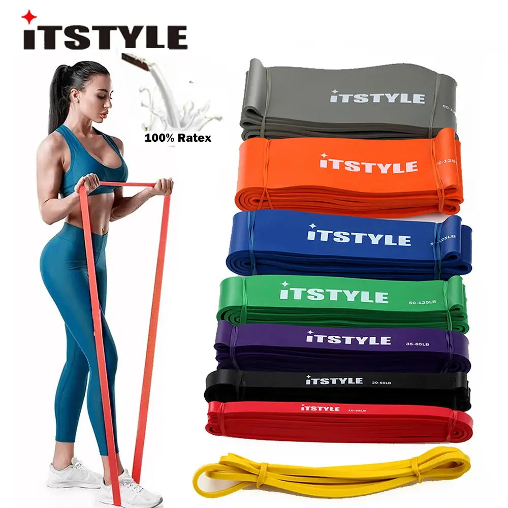 208CM Latex Resistance Bands with 8 Levels, Power Lifting Pull-Up Loop for CrossFit, Strength and Muscle Training