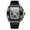 Onola black luxury watch with detailed face design