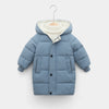 Long down outerwear for children