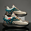 Men's sports shoes with teal and beige accents