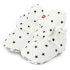 White newborn shoes with black star pattern