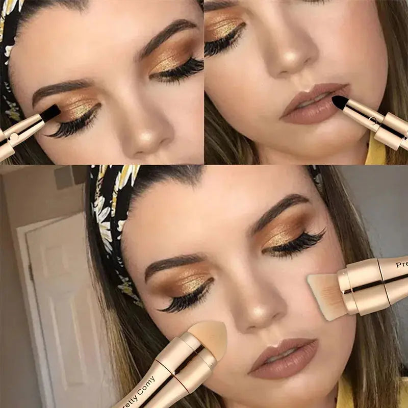 4-in-1 Professional Makeup Brush Foundation, Eyebrow, Shadow & Concealer