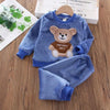 Blue bear sweater and pants set for kids