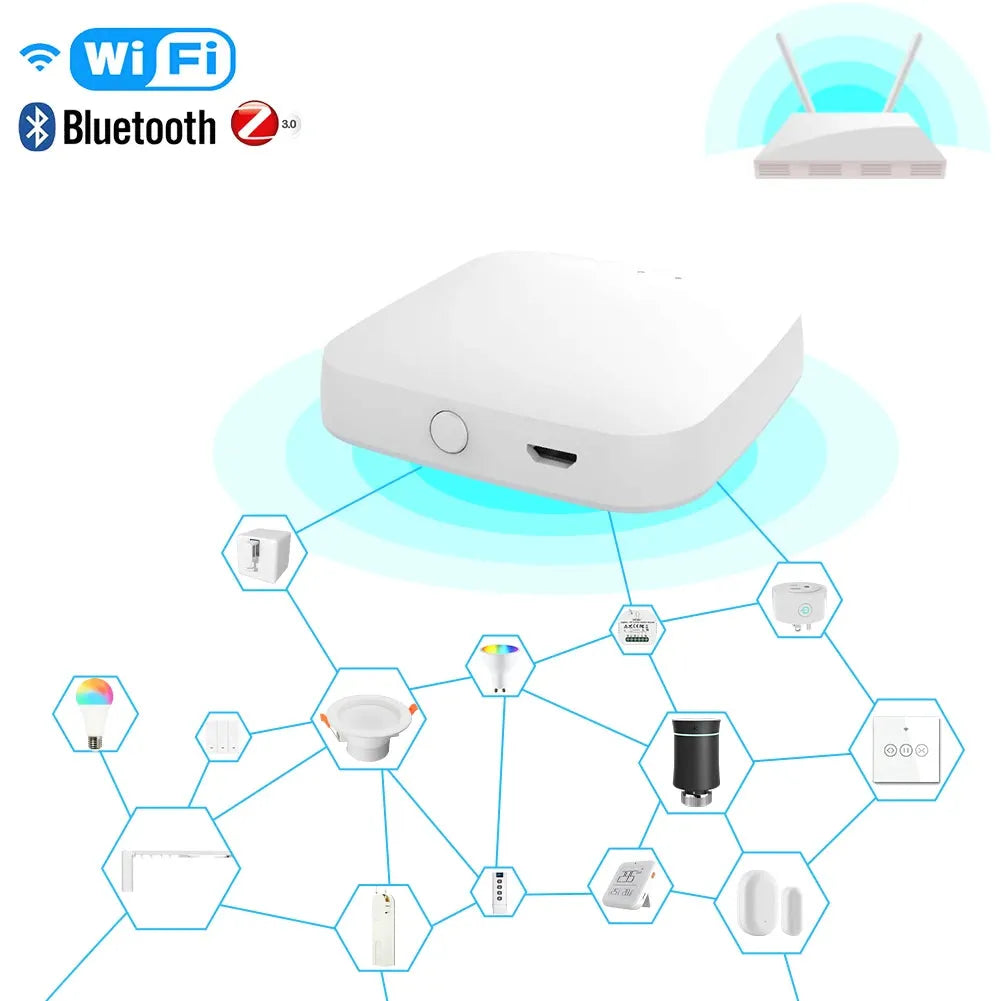Multi Mode Smart Hub with Zigbee WiFi and Bluetooth Control