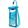 Single sky blue waterproof phone case with strap