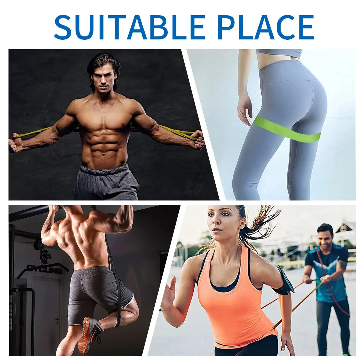 208CM Latex Resistance Bands with 8 Levels, Power Lifting Pull-Up Loop for CrossFit, Strength and Muscle Training