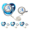 Name Initial Letters Baby Pacifier with Clips - PMMNAPOLES