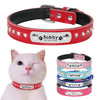 Red leather cat collar with name tag